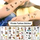 10pcs Pirate Temporary Tattoos Stickers for Girls Boys Kids Party Bag Filler Children's Birthday