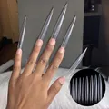 12/60/120pcs/Bag Clear Natural XXL Extra Long Stiletto Fake Nail Tips Set Acrylic Half Cover