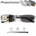 Sun Transition Photochromic Half Frame Reading Glasses Men Women Business Hyperopia Glasses Outdoor