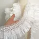 7cm White Pleated Net Lace Edge Trim Ribbon Fabric Embroidery Applique Sewing Craft Crochet Wedding