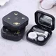 1PC Random Starry Sky Contact Lens Case Black With Mirror Contact Lens Case For Women Kit Holder