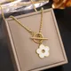 Stainless Steel Necklaces Exquisite Cartoon Flower Shell Pendant Toggle Button Chain Choker Fashion