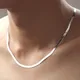 925 Sterling Silver Color Necklace 4MM Snake Chain Men & Women Couple Sterling Silver Jewelry Blade