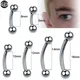 10Pcs/lot Titanium Eyebrow Piercings Banana Earring External Thread 16G Curved Barbell Tragus Ear