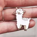 Lovely alpaca Enamel Brooch Little sheep Pin Denim Clothes Lapel Pin Button Badge Cartoon Animal