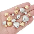 10-50pcs Gold/Rhodium Plated CCB Heart Charm Plastic Pendant Spacer Beads for DIY Necklace Bracelet