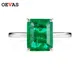 OEVAS Solid 925 Sterling Silver 4 Carat Emerald High Carbon Diamond Rings For Women Sparkling