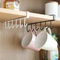 Kitchen Storage Hook Mug Cup Hanger Organizer 6 Hooks Shelf Wardrobe Cabinet Rack Holder Punch-free