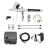 Dual-Action Spray Gun Airbrush with Compressor 0.3mm Airbrush Kit for Nail Airbrush for