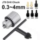 0.3-4mm JTO Drill Collet Chuck with 1/4'' Chuck Inner Hole Diameter Hexagon Key Wrench with JT0