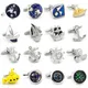 Free Shipping Cufflinks Retail Novelty Sail Design Blue White Color Sport Series Cufflinks For Men