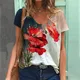 3d Floral Print Tee Summer Fashion Women's T-shirt Large Size Tops Woman Clothing Everyday Female