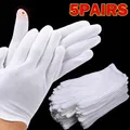 10Pcs White Cotton Work Gloves for Dry Hands Handling Film SPA Gloves Ceremonial High Stretch Gloves