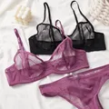 Mesh Transparent Seamless Bra Set Women Underwear Set Fashion Ladies Bralette Secret Sexy Lingerie