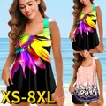 2023 Bathing Suit Two Pieces Set Summer Beachwear Women Sexy High Waist Swimsuit 3D Printing Tankini