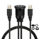 USB 2.0 Panel Flush Mount Outlet Cable Auto Car Flush Mount Extension Cord for Car Truck Boat USB