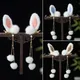 A Pair of Cute Children's Headdresses Rabbit Ears Balls Hair Cat Ears Clip on Girls' Ancient Chinese