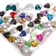 20 Colors 6 Sizes Option Glass Crystal Peach Heart Design Glue on Rhinestone Beads Phone Cover