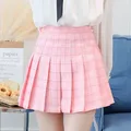 2023 Plaid Women Pleated Skirt Bow Knot Summer High Waist Preppy Girls Dance Mini Skirt Cute A Line