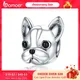 BAMOER 925 Sterling Silver Loyal Partners French Bulldog Bead Dog Animal Bead fit Women Charm