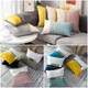 Luxury Sofa Velvet Patchwork Gold Thread Solid Cushions Case 30X50CM Lumbar Pillow 45X45CM