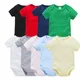 Kavkas 3PCS 5PCS Baby Boys Girls Clothes Solid White Short Sleeve Cotton Baby Bodysuits body bebe