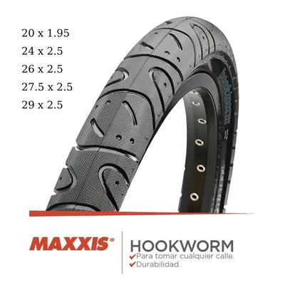 MAXXIS Hookworm 26 x 2.5 Bicycle Tire BMX Wire Bead Clincher Tire for Street Park vert Flatland 20 inch 24 26 27.5 or 29 Sizes