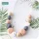 Bopoobo 1pc Baby Teething Silicone Necklace Food Grade Silicone Beads Hexagon Baby Toys Silicone