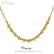 Yhpup New Metal 18 K Plated Short Chain Choker Necklace for Women Gold Stainless Steel Jewelry