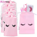 10Pcs Reusable Eyelash Aftercare Bags Drawstring Lashes Gift Bag Makeup Travel Beauty Gift Packaging