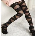 Striped Pattern Pantyhose for Women Summer Autumn Breathable Tights Seamless Skinny Stocking Fashion