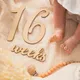 20pcs/set Natural Wooden Baby Milestone Card Numbers Engraved Baby Growth and Pregnancy Growth Cards