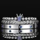 Luxury Micro Pave Blue CZ Crown Royal Charm Men Bracelets Stainless Steel Crystals Bangles Set
