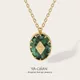 YACHAN Stainless Steel Chains Necklace for Women Turquoise Natural Stone Pendant 18K Gold Plated