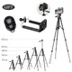 Black/Silver Tripod For Phone Lightweight Aluminum Tripod Stand With Remote Clip For iPhone Selfies