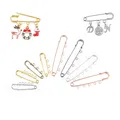 5/10pcs Safety Pins Brooch Blank Base Brooch Pins 50/80/90mm Pins 3/5 Rings Jewelry Pin for Jewelry