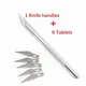 1 Set Metal Handle Scalpel Blade Knife Wood Paper Cutter Craft Pen Engraving Cutting Supplies DIY