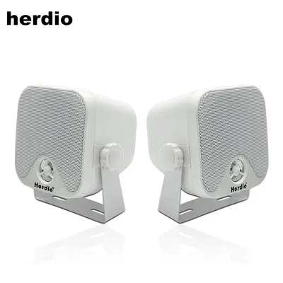 Herdio 4'' 120W Heavy Duty Waterproof Boat Marine Box Outdoor Speakers Surface Mounted For Skid Steer ATV UTV RZR Golf Cart Boat