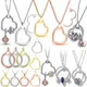 Base Snake Chain Circle Heart Pendant Necklace Fit Original Pandora Charms Bracelet Women O Ring