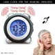 Digital Alarm Clock Time Date Display Twin Bell Very Loud for Heavy Sleepers Dual Alarm Blue