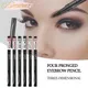 Natural Eyebrow Pen Waterproof Lasting Four-claw Eye Brow Tint Makeup For Eyebrow Pencil Brown Black