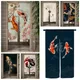 Koi Fish Japanese Door Curtain Kitchen Entrance Door Curtain Decor Fengshui Drape Room Linen Curtain