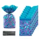 Mermaid Tail Gift Bags Candy Cookies Packaging Bags for Kids Birthday Treat Bags Sea Themed Party