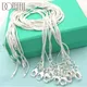 DOTEFFIL 925 Sterling Silver 5/10pcs/Lot 16/18/20/22/24/26/28/30 Inch 1.2mm Snake Chain Necklace For