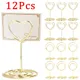12/1Pcs Metal Place Card Holders Round Heart Shape Photo Clip Wedding Table Place Card Stands Birthday Party Decoration Supplies