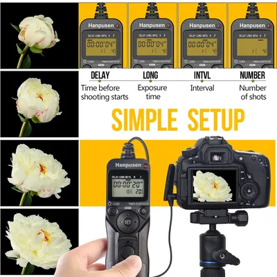 Camera Time Lapse Intervalometer LCD Timer Remote Shutter Release For Canon Nikon Sony Fujifilm Olympus Pentax Cameras