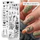 NICOLE DIARY Marble Abstract Geometry Nail Stamping Plates Heart Lines Pattern Nail Stencils Leaf