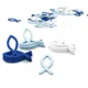 50pcs Blue White Mini Fish Scrapbooking Anchor and Helm Wooden Pendants for Kindergarten Teaching