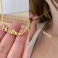 Custom Name Necklace for Women Personalized Stainless Steel Cuban Chain Gold Necklaces for Men Small