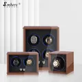 2023 New Embers Luxury 1 2 4 Slots Watch Winder Wooden Shaker Watch Box Automatic Winder Storage